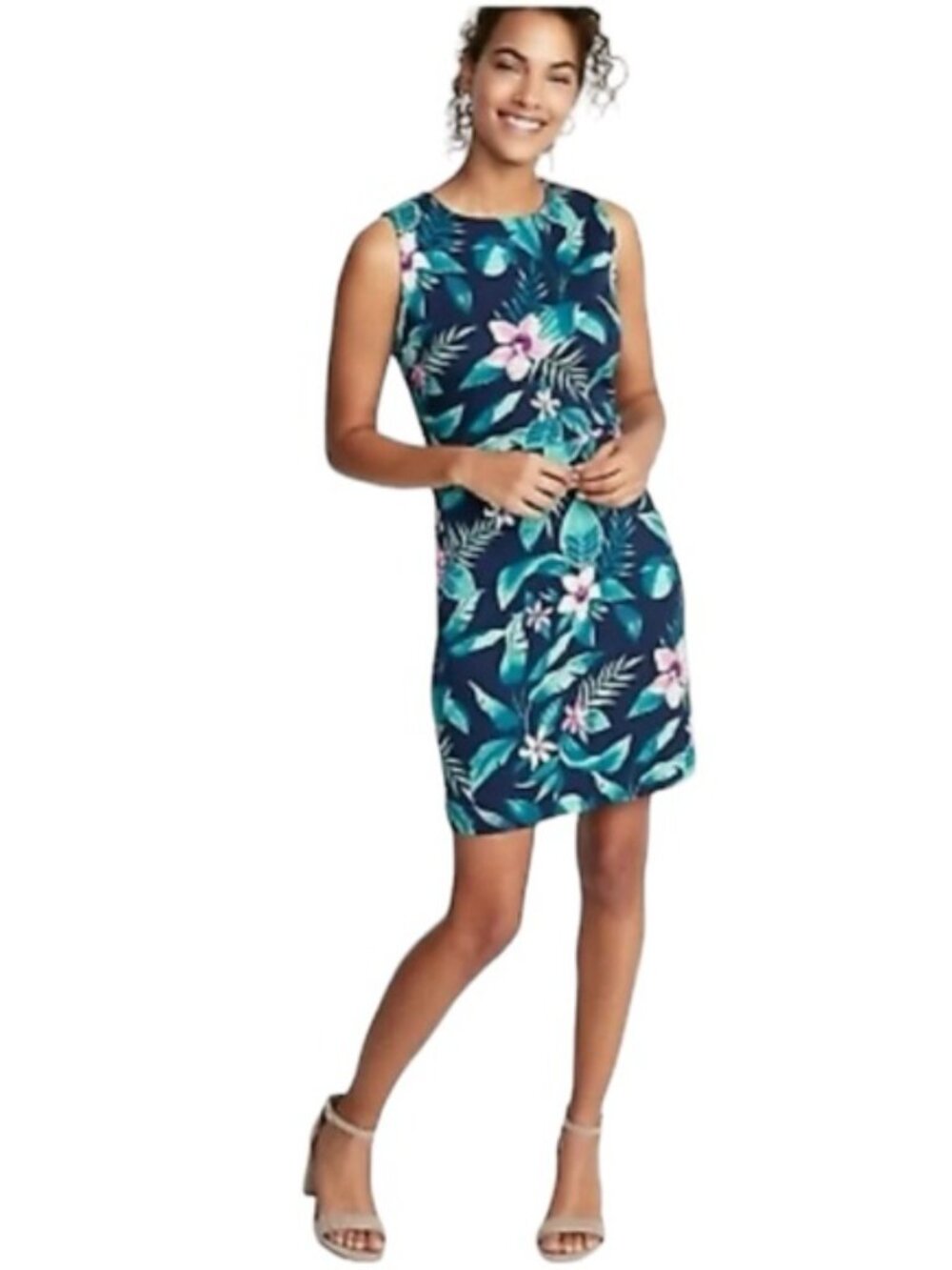 Old Navy Cotton Floral Tropical Sheath Dress